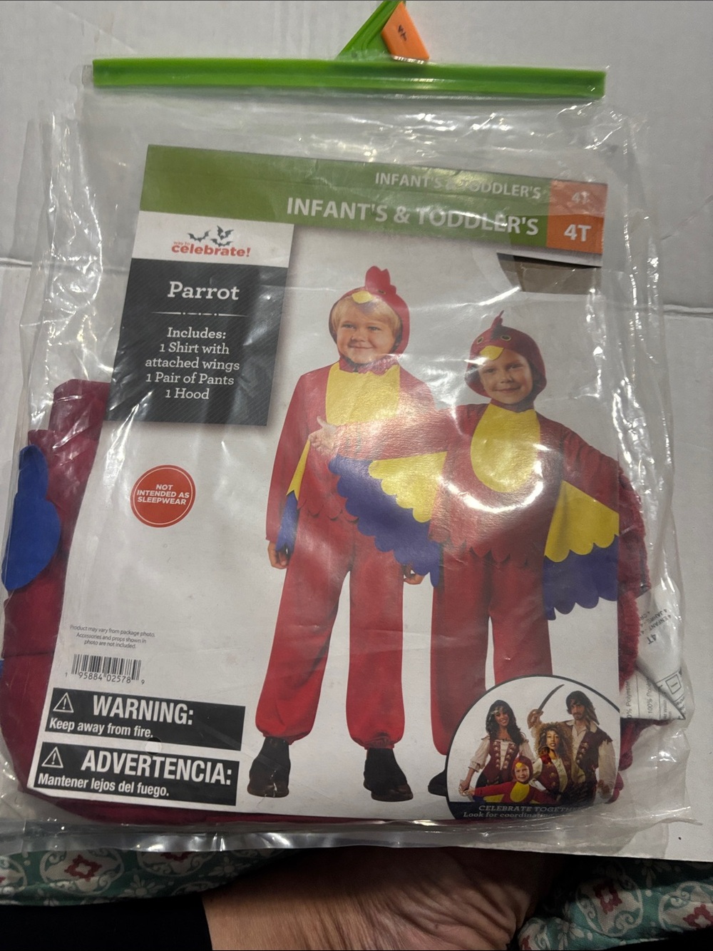 Kids' Parrot Costume - Red & Yellow